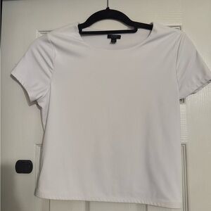 Express White Short Sleeve Tee cropped